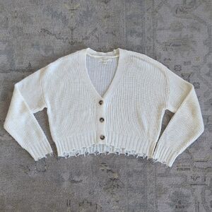 No Comment Raw-Edge Crop Sweater
